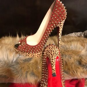 Christian Louboutin Pony Hair peep toe size 38